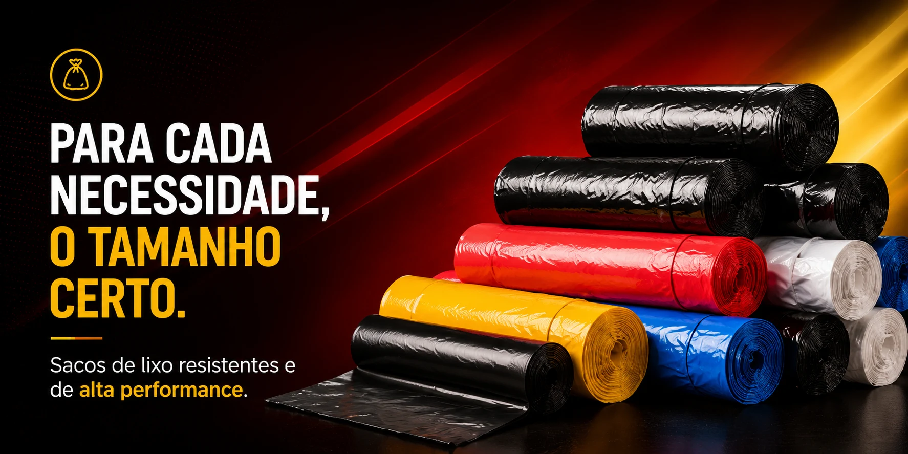 Sacos de lixo de 20 a 200 litros